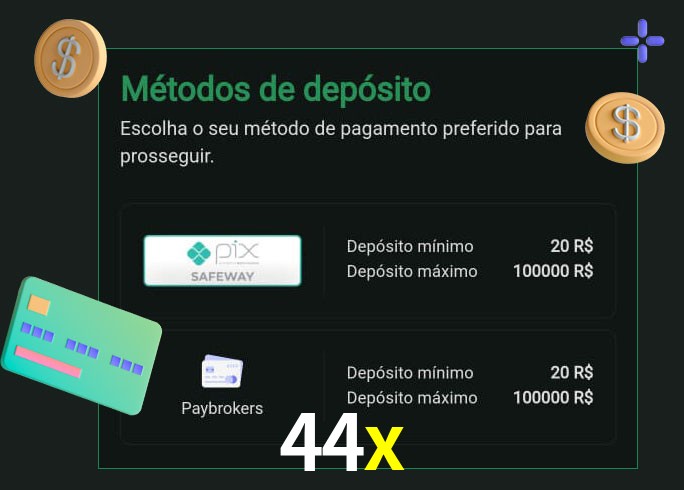 O cassino 44x oferece uma grande variedade de métodos de pagamento