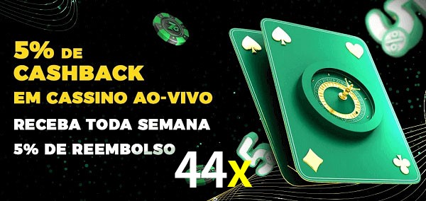 Promoções do cassino ao Vivo 44x